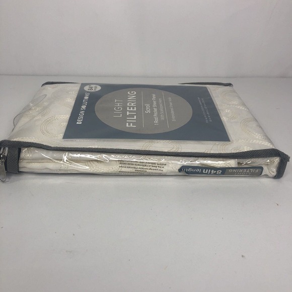 Design Solutions Scroll Light Filtering Curtain Panel Semi Sheer 84" 1 Panel - Picture 3 of 9